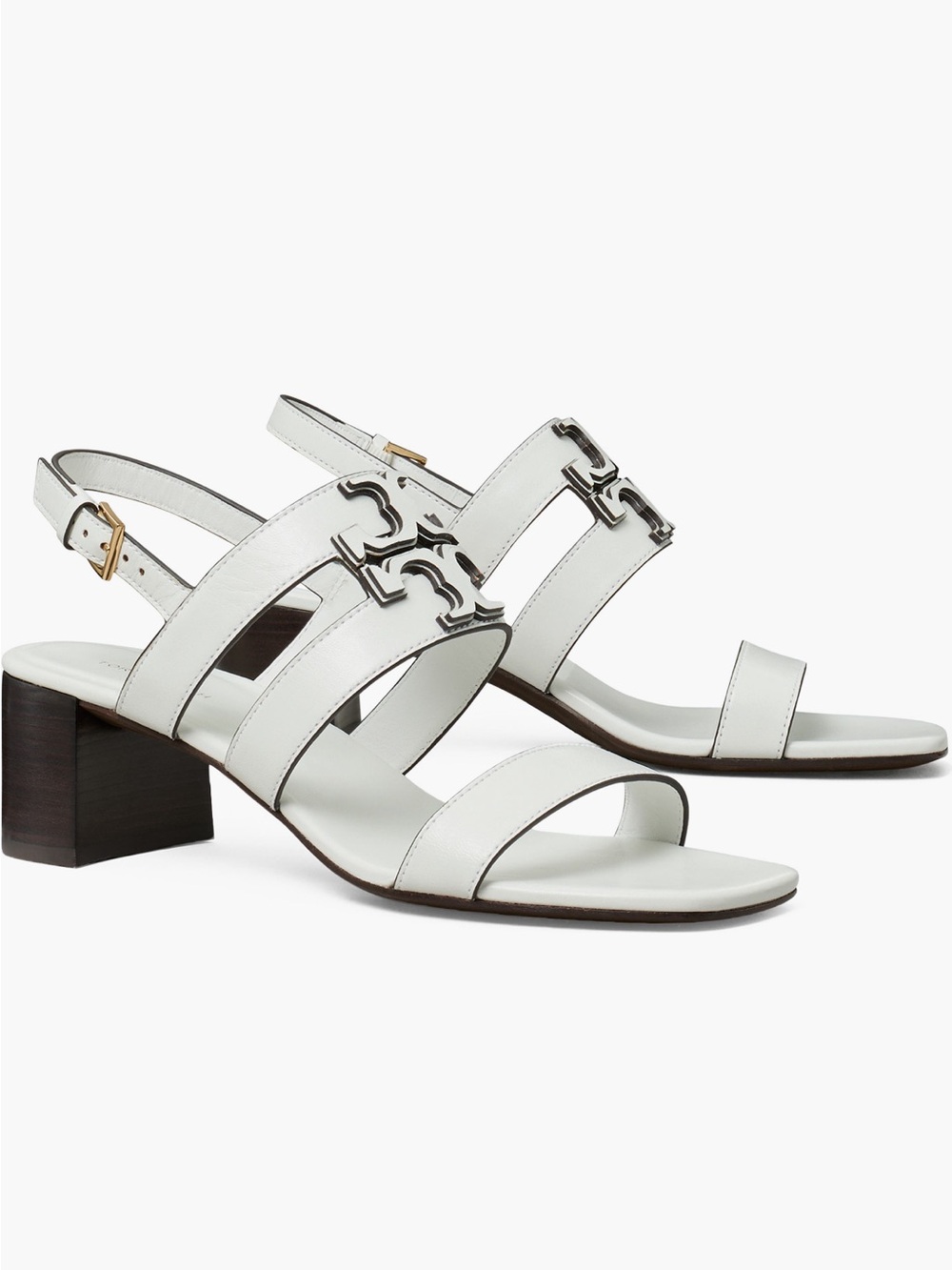 New Tory Burch Women's Ines Slingback White Leather Sandal Size 9M